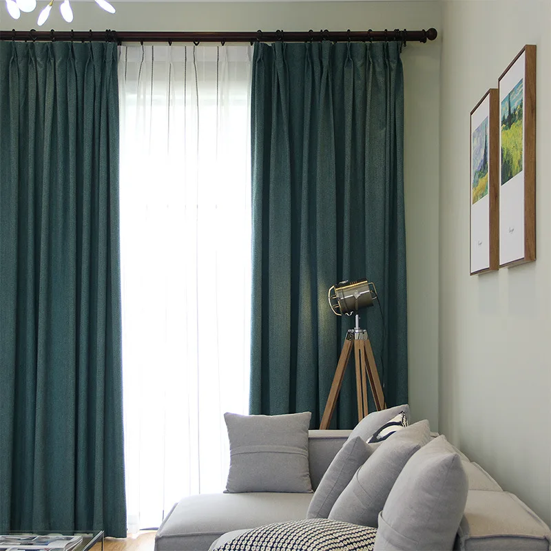 

European Solid Color Velvet Curtains for Living Room Thick Cashmere Curtain Bedroom Blackout/semi-shading Window Treatments