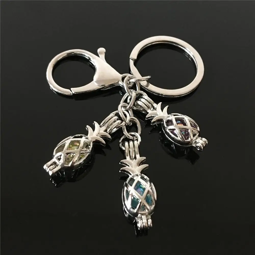 Серебряный ананас жемчужные бусины &quotКлетка&quot клетка Брелок DIY медальон кулон