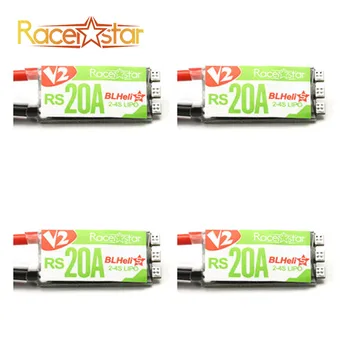 

4PCS Racerstar RS20A V2 New 20A Blheli_S OPTO 2-4S ESC Support Oneshot42 Multishot For FPV Racer Drone Quadcopter