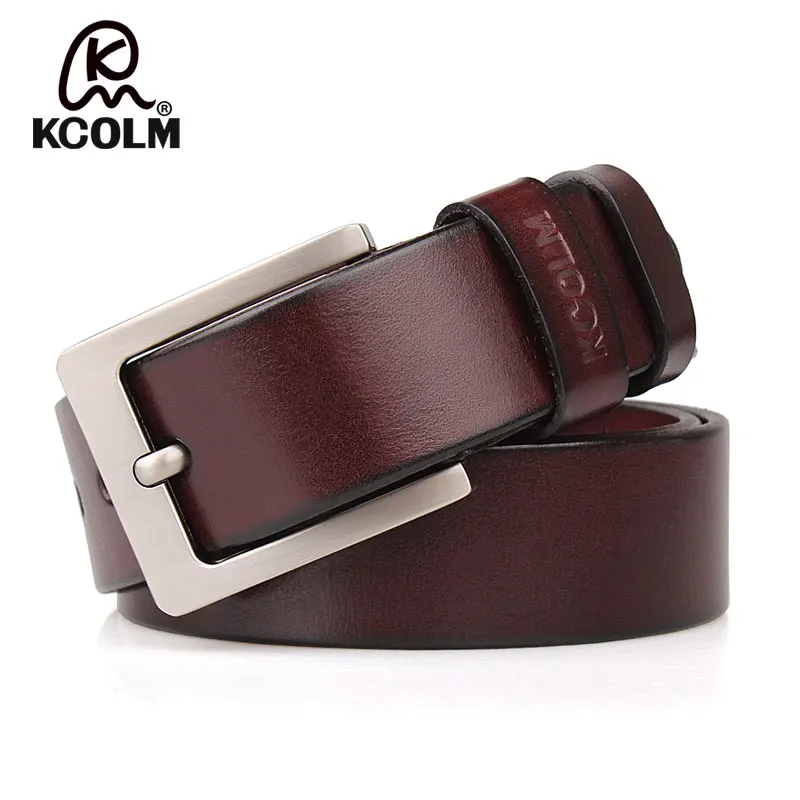genuine real leather men belt multiple holes with metal buckle 3.8cm