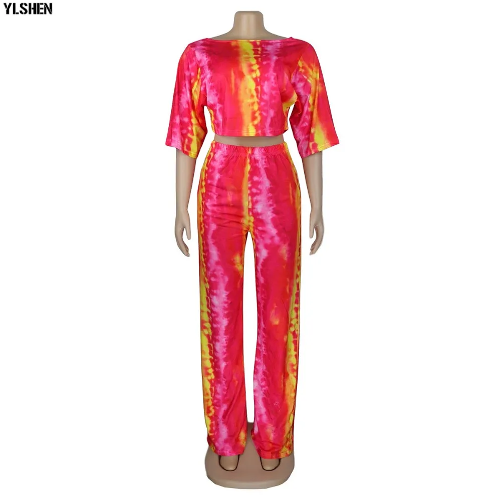 2019 Plus Size 2 Two Pieces Sets Women Gradual Print Casual Short Tops Sweatshirt Pants Suits Women Tracksuits Hoodies Outfits07