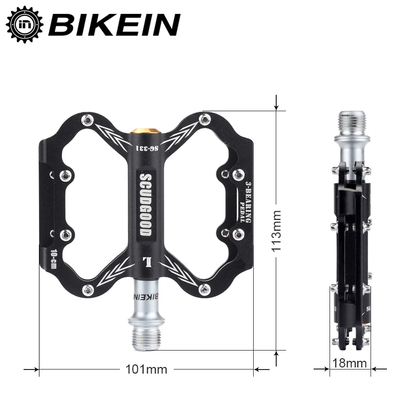 BIKEIN 3 подшипниковые сверхлегкие велосипедные педали для горного велосипеда 9/16