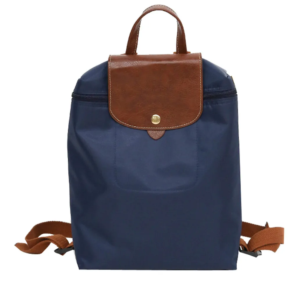 Нейлоновая сумка на молнии для отдыха и путешествий, студенческий рюкзак, складная сумка, сумка через плечо для девочек, женский рюкзак для путешествий Mochila - Цвет: Blue