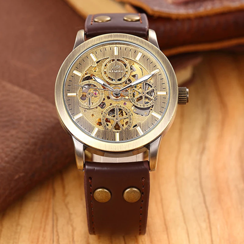 SHENHUA-2018-horloges-mannen-Automatic-Watch-Men-Mechanical-Wrist-Watches-Vintage-Bronze-Transparent-Leather-Wristwatch-Clock (1)