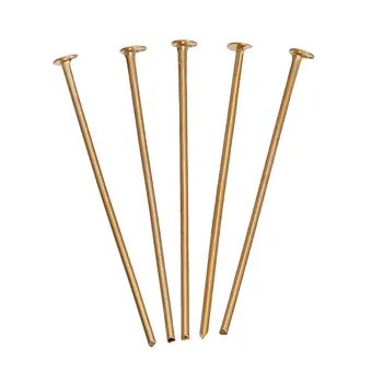 

DoreenBeads Zinc Based Alloy 14K Real Gold Color Head Pins Fashion DIY Components 30mm(1 1/8") long, 0.7mm (21 gauge) 50 PCs