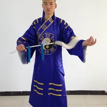 Хлопок и лен мужской костюм Тан кунг-фу форма для боевых искусств пальто hanfu лежа крыло chun одежда даосский халат красный серый