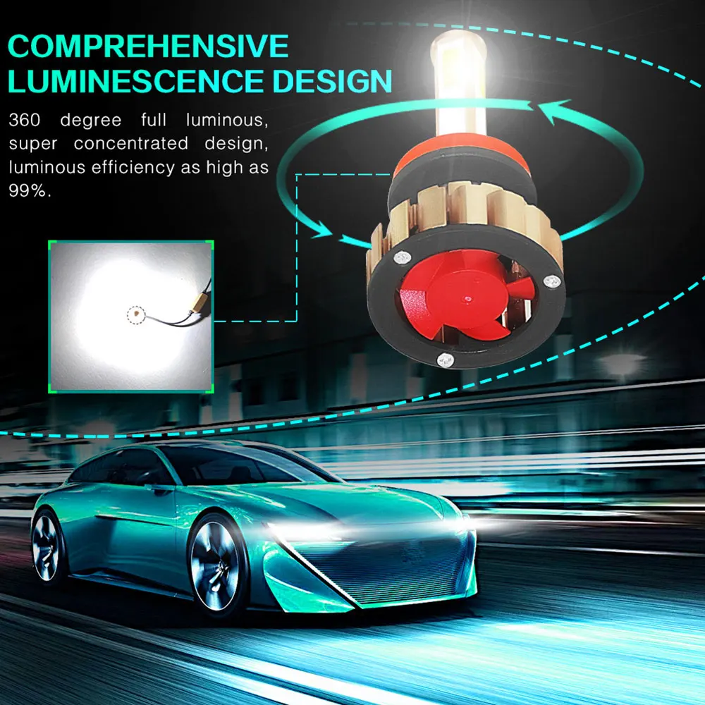 

H8/H9/H11 G7 LED Headlight LED Fog Light Front Lamp Universal High Power Safety Car Accessories Lighting Assembly