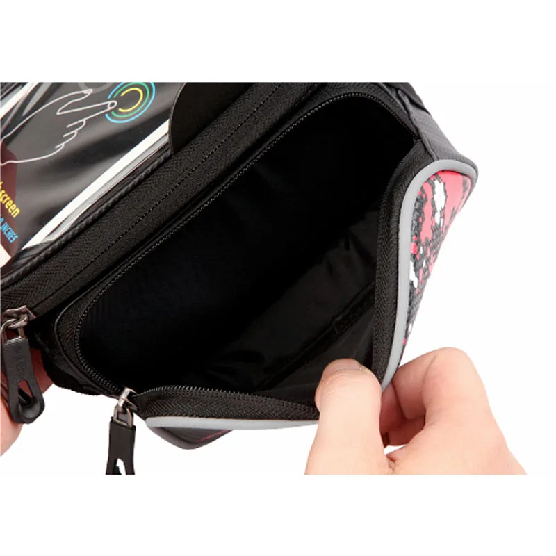 Sale 2017 New 6.0" Cycling Bike Bicycle bags panniers Frame Front Tube Bag For Cell Phone MTB Bike Touch Screen Bag Double IPouch 5