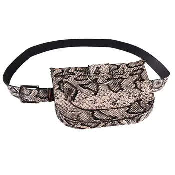 

Women Waist Pack Serpentine Fanny Pack Leather Fashion Snake Skin Waist Belt
