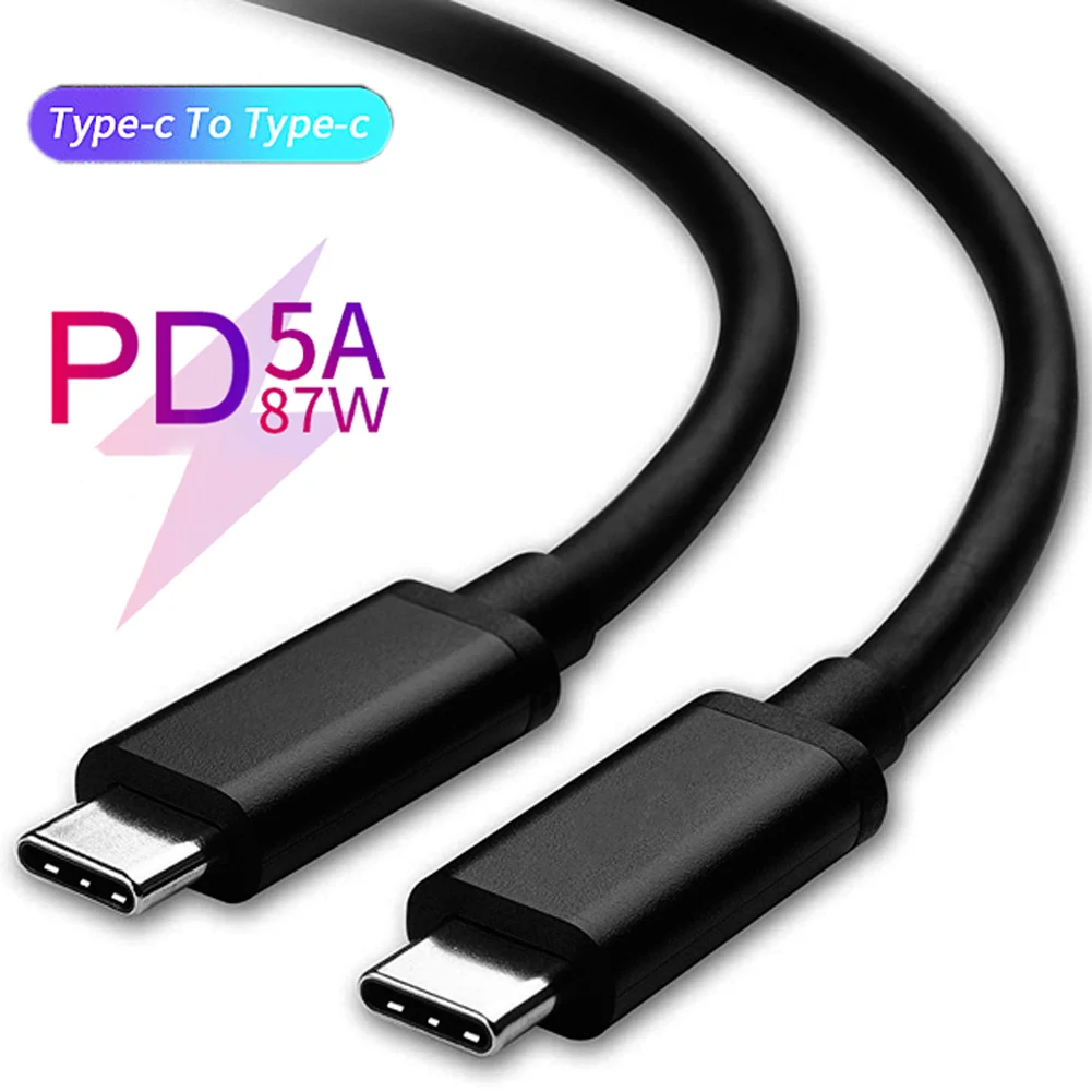 5А USB C к USB C type C кабель папа-папа PD 100 Вт Супер быстрая зарядка данных зарядный кабель 1 м для Macbook нейлоновый плетеный провод