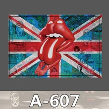 A-607 Großbritannien Zunge Wasserdichte Kühle DIY Aufkleber Für Laptop Gepäck Skateboard Kühlschrank Auto Graffiti Cartoon Aufkleber