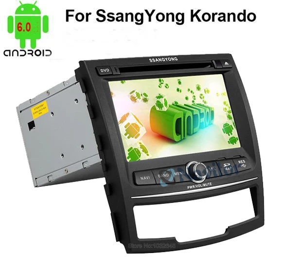 HD 7 &quot2 Din четырехъядерный автомобильный dvd плеер Android 6 0 для Ssangyong Korando 2010 2013с GPS