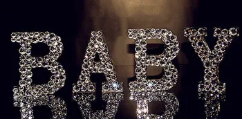 

Christening And Baptism Decoration Acrylic Rhinestone Letters BABY