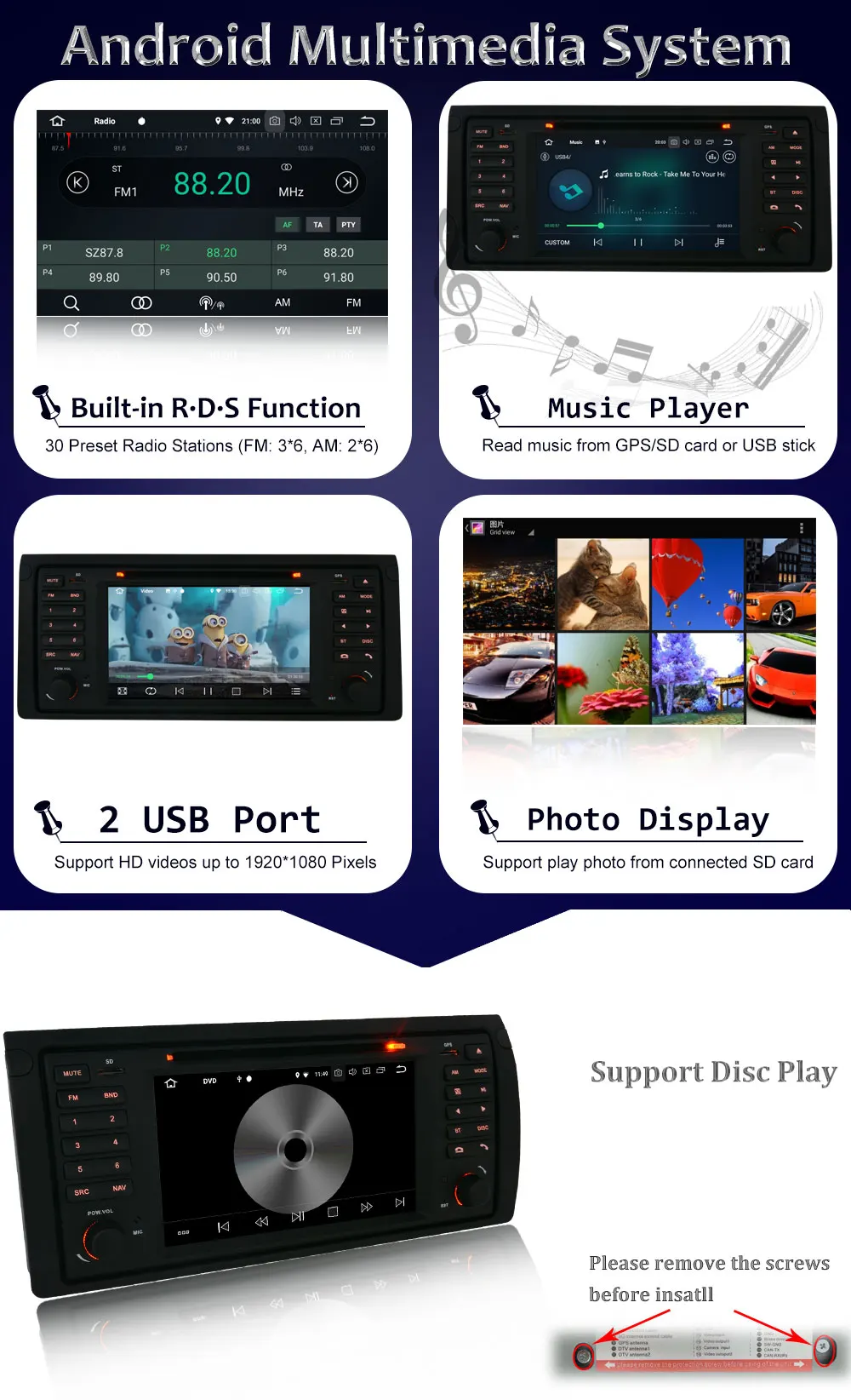 Perfect HD 1024*600 Android 8.0 Octa Core CPU 4GB RAM Car DVD Player For BMW X5 E53 E39 E38 M5 5 7 Series Radio GPS Navigation 4G WIFI 9 Perfect HD 1024*600 Android 8.0 Octa Core CPU 4GB RAM Car DVD Player For BMW X5 E53 E39 E38 M5 5 7 Series Radio GPS Navigation 4G WIFI 9