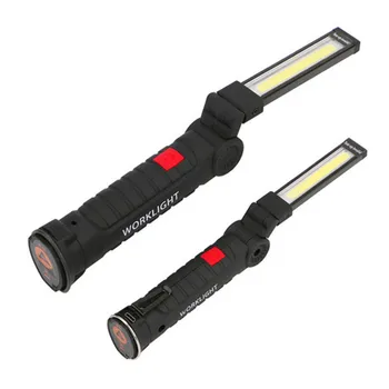 

Portable 5 Mode COB Flashlight Torch USB Rechargeable LED Work Light Magnetic COB Lantern Hanging Lamp Hook For Outdoor Camping