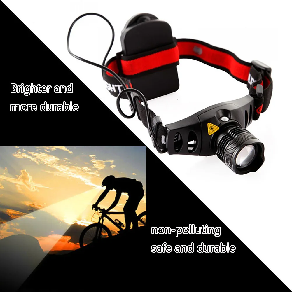 

LED Headlamp Aluminum Zoom Led Zoomable Headlight 4 Modes Head Flashlight Adjustable Head Lamp Lantern AAA Battery Front Light