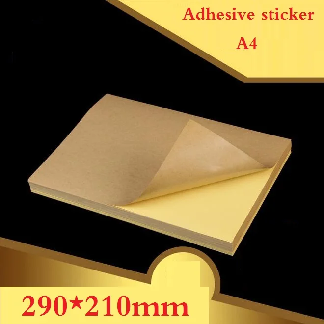 100 листов/лот A4 Размер пустая крафт-наклейка самоклеящаяся A4Kraft бумага для этикеток для лазерных струйных принтеров упаковочная этикетка