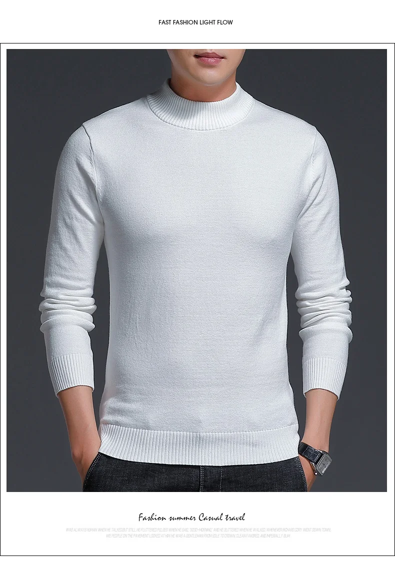 Brand New Casual Sweater Men Pullovers Thick Warm Autumn Fashion Style Cashmere Sweater Male Solid Slim Fit Knitwear Pull Coat