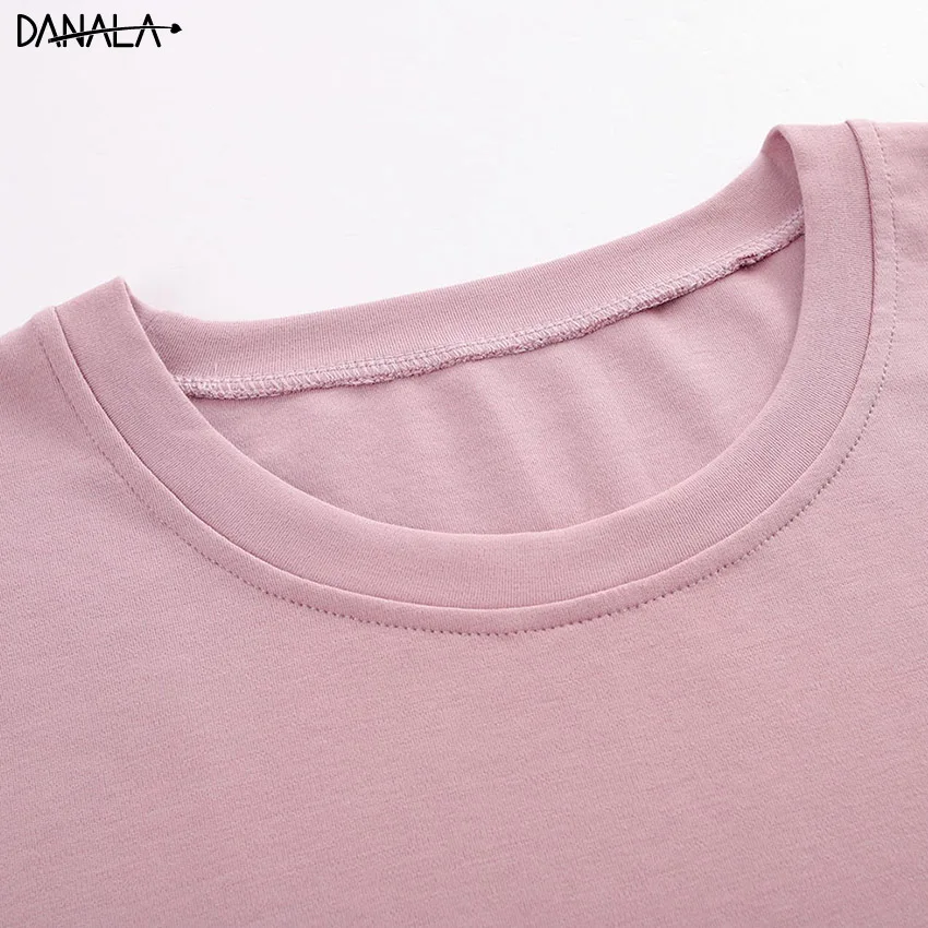 Женский пижамный комплект DANALA повседневный из футболки и брюк с коротким рукавом