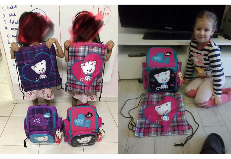 Delune, школьные сумки с рисунком кота, Mochila Infantil, детский школьный рюкзак для девочек, ортопедический рюкзак, Студенческая сумка для книг, класс 1-3