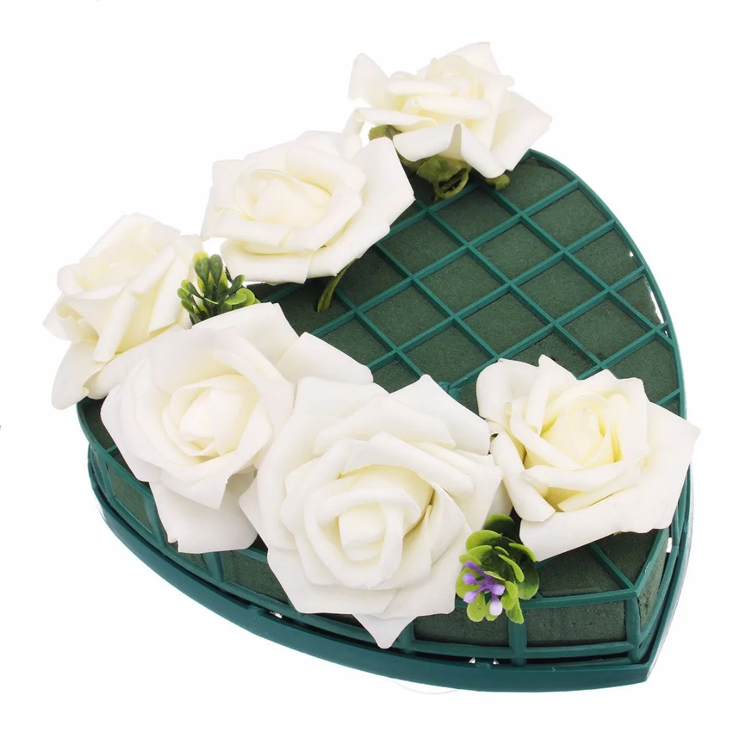 1pcs 20cm New Heart Shape Flower DIY Wet Foam Fresh Floral Wedding Car Flower Display