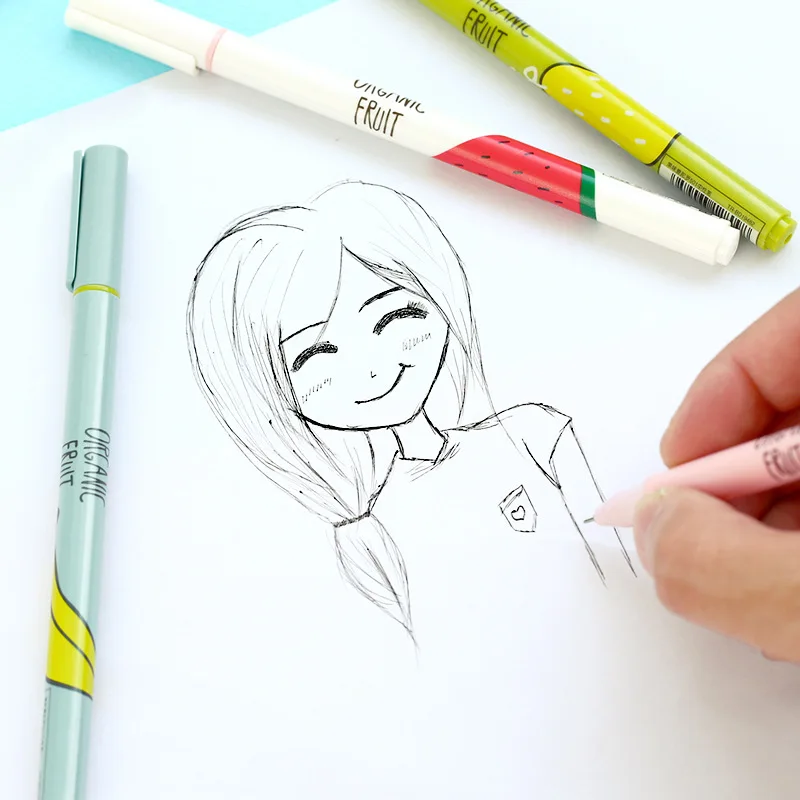 4 Styles Kawaii Fruit Jar Black Gel Pens For Kids Gift Writing 4 Styles Kawaii Fruit Jar Black Gel Pens For Kids Gift Writing Supplies Cute Stationery Office And School 14 5cm In From