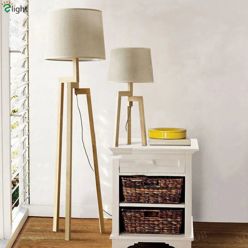 

2016 Nordic Modern Minimalism Solid Wood Led Table Lamp Study Room Warm Romantic Fabric Lampshades Art Deco Desk Lights