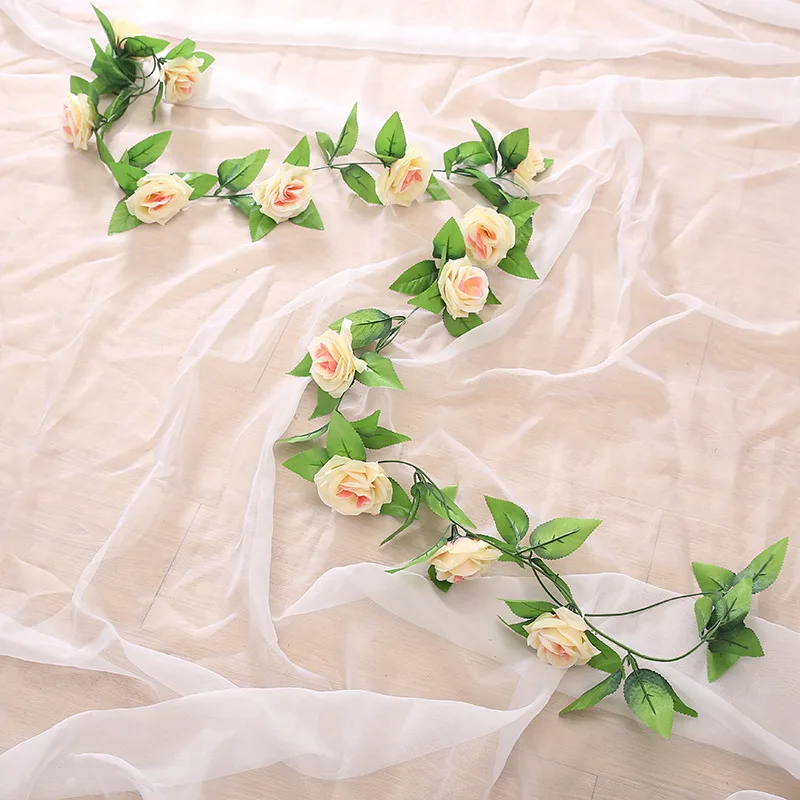 Свадебная АРКА Висячие Цветы гирлянда 2,45 метров лоза 13 большие шелковые розы украшения для дома и свадьбы фоны