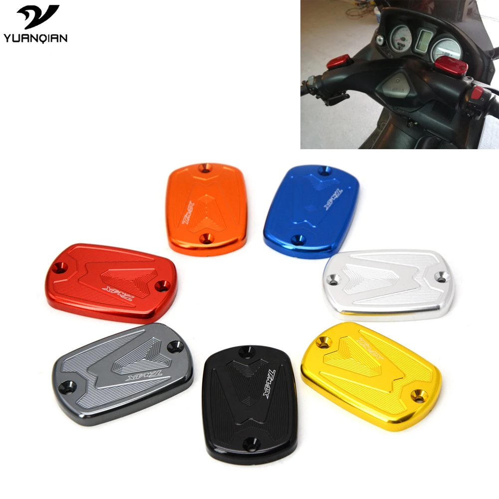 Moto Front Brake Reservoir Cover Caps CNC Cylinder Cover For Yamaha T max Tmax 530 Tmax530 2012-2015 TMAX 500 TMAX500 2008-2011 cnc motorcycle front brake fluid reservoir cap cover for yamaha t max 530 500 tmax530 xp530 2012 2016 tmax500 xp500 2008 2011