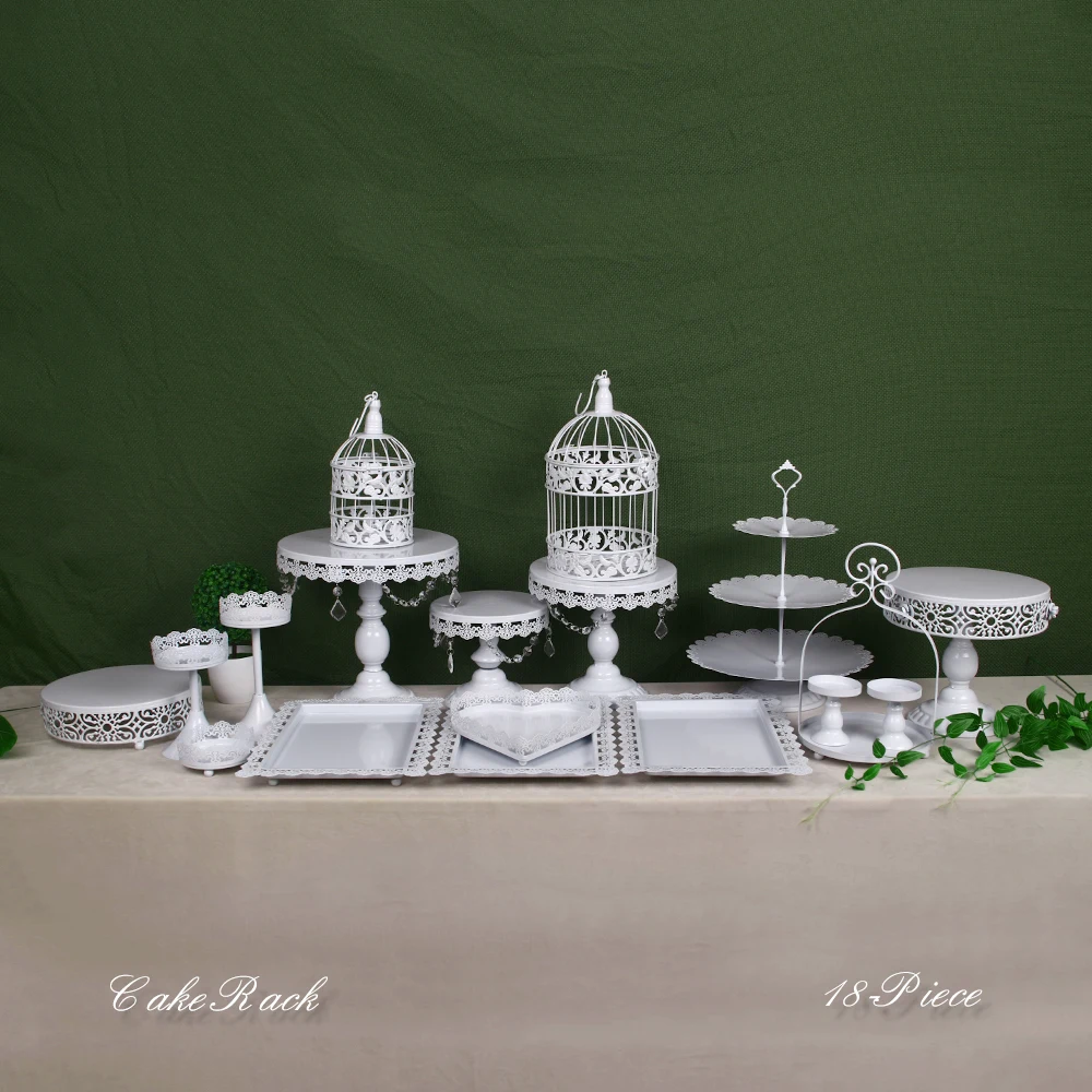 

wedding decoration white Wedding Dessert Tray Cake Stand Cupcake Pan cake display table decoration Party Supply 18-4PCS / Set
