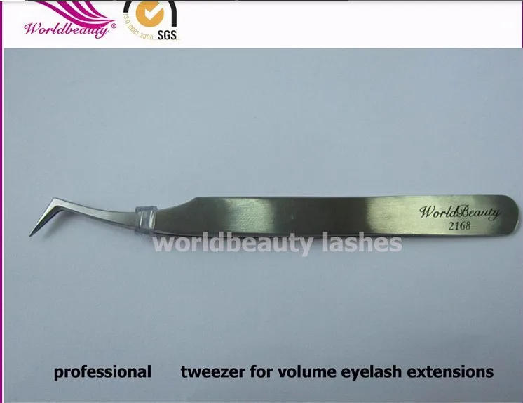 

Free Shipping Stainless Tweezers for 0.05/0.06/0.07mm 3D-6D Volume Eyelash Extensions Type 2168 2 Pieces/lot