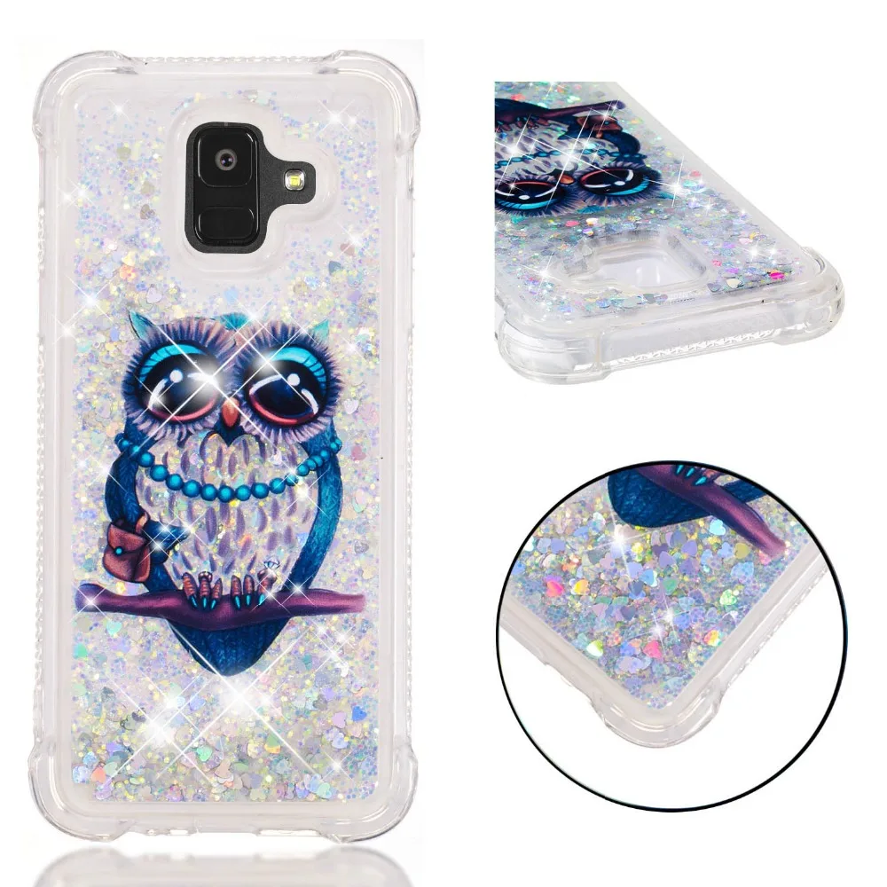 Мягкий 3D Жидкий чехол для Samsung Galaxy A6 2018 A600F/Galxy S9 S10e S10 Plus J4 J6 Funda Hoesjes|Бамперы| |