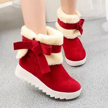 2017 Winter New To Keep Warm Women Boots Ladies Snow Boots Red Khaki Black Round Toe Casual Shoes Mujer Botas for Womens