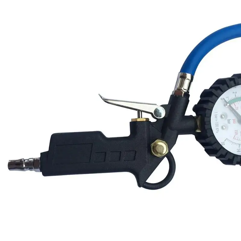 Pressure Car Tire Air Gauge Dial Meter Vehicle Inflation Gun Self locking Pistol Grip Trigger Inflator For Auto 220PSl|Манометры| |