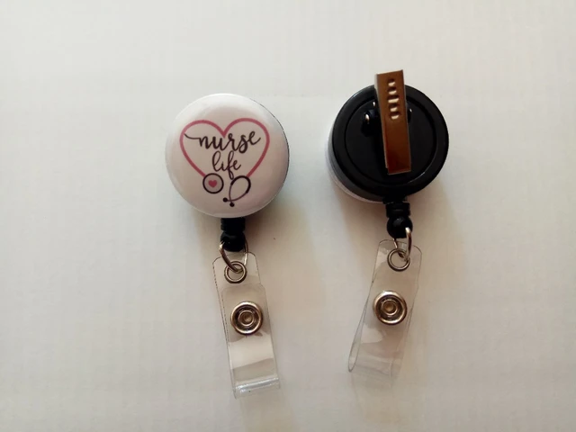 Nurse Life - Retractable Badge Reel With swivel l Clip and Extra