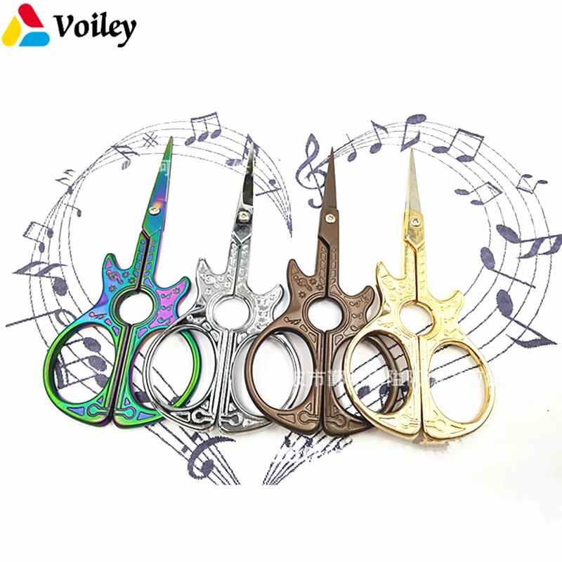 

ZAKKA Guitar Scissor Handicraft Embroidery Fabric Cross-stitch Retro Classic Vintage Antique Craft Sewing Tailor DIY Cut Art,Q