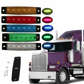 

12V 24V Truck Side Marker Light 6 SMD LED Auto Car Trailer Side Marker Indicators Light Lamp Amber Yellow White Green Red Blue