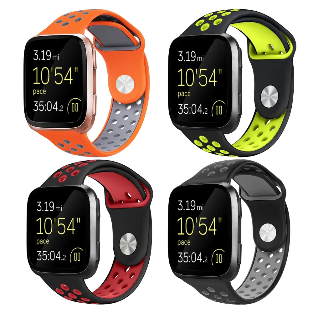 

Gosear Silicone Sport Breathable Replacement Watchband Smart Watch Wrist Bracelet Band Strap for Fitbit Fit Bit Versa Accessory