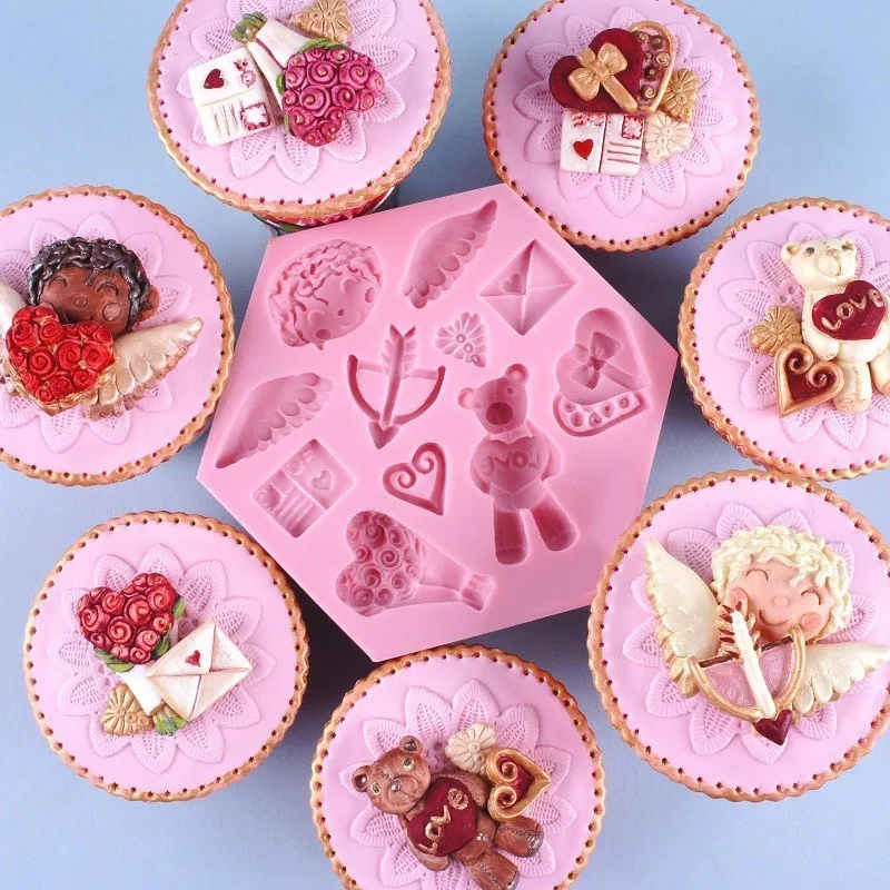 Silicone Mould Baked With Love Chopping Board Cupcake Topper Chocolate Sculpey