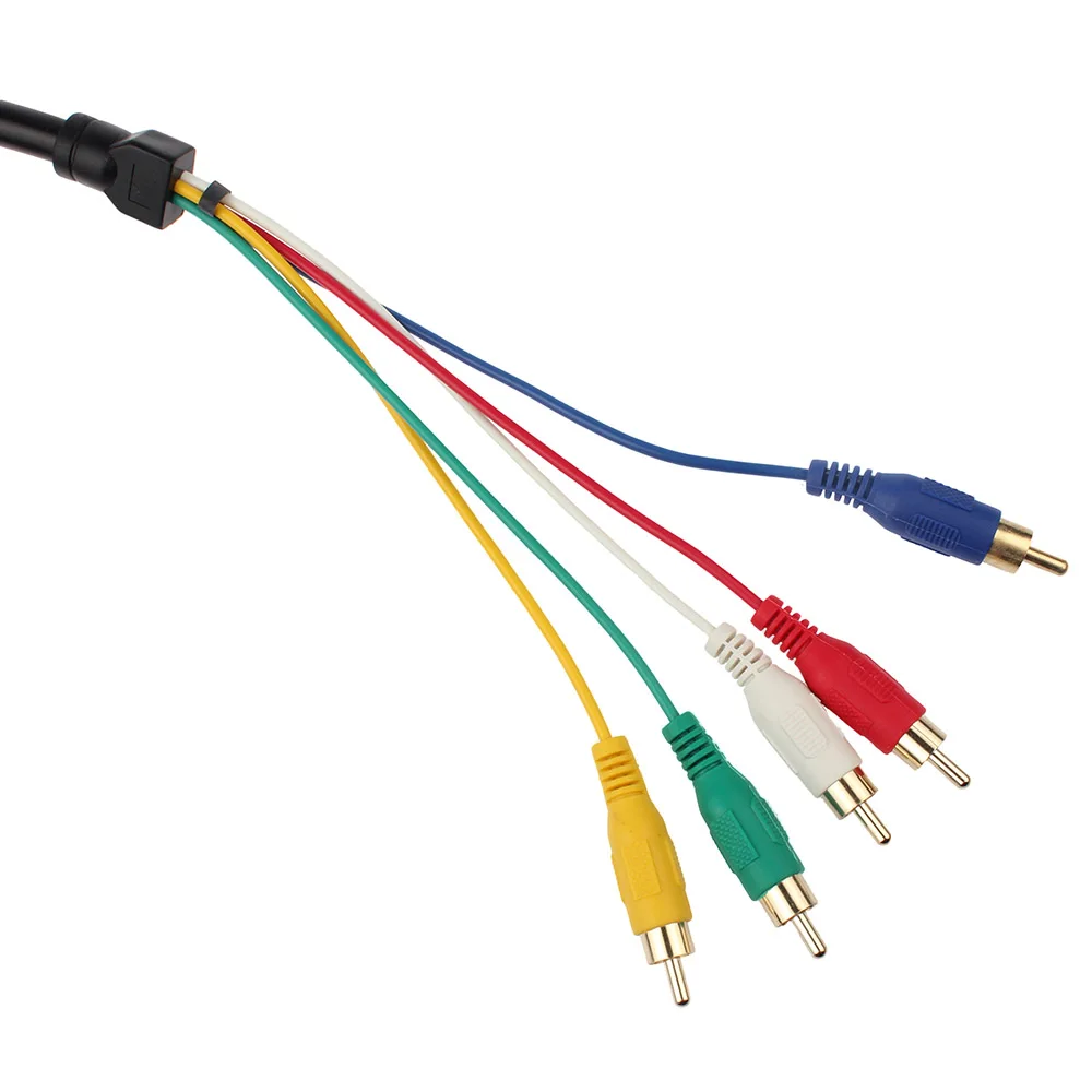 Черный 1,5 м HDMI Male до 5 RCA Male RGB Аудио Видео AV компонентный кабель-адаптер