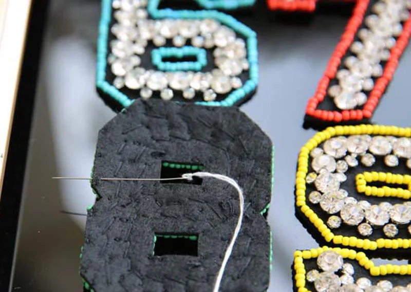 number beaded patch for clothing 3