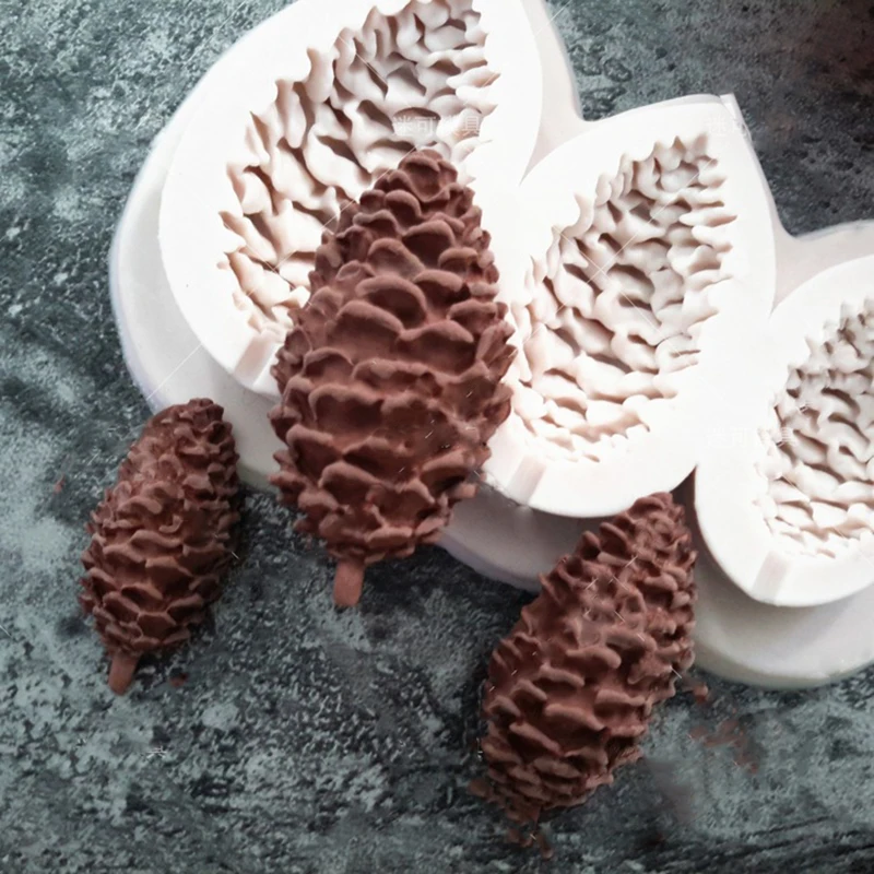 DIY Pine Cone Silicone Mold Fondant Cake Decorating Chocolate Sugarcraft Mould 3D Silica gel