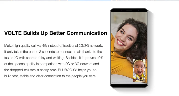 BLUBOO S3 4GB RAM 64GB ROM MTK6750T 1.5GHz Octa Core 6.0 Inch Incell Corning Gorilla Glass Sharp FHD+ Screen Dual Camera Android 7.0 4G LTE Smartphone