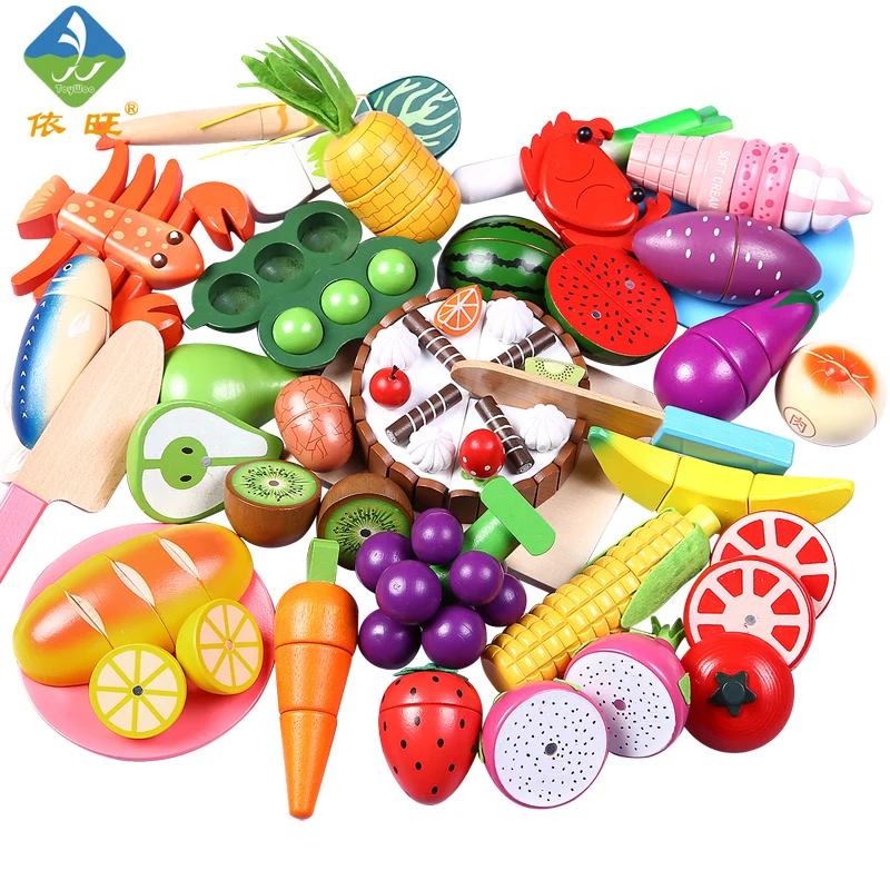 Toywoo Cutting Toys Kitchen font b Food b font Toys Fruit Fish Vegetable Blocks Children Lovely