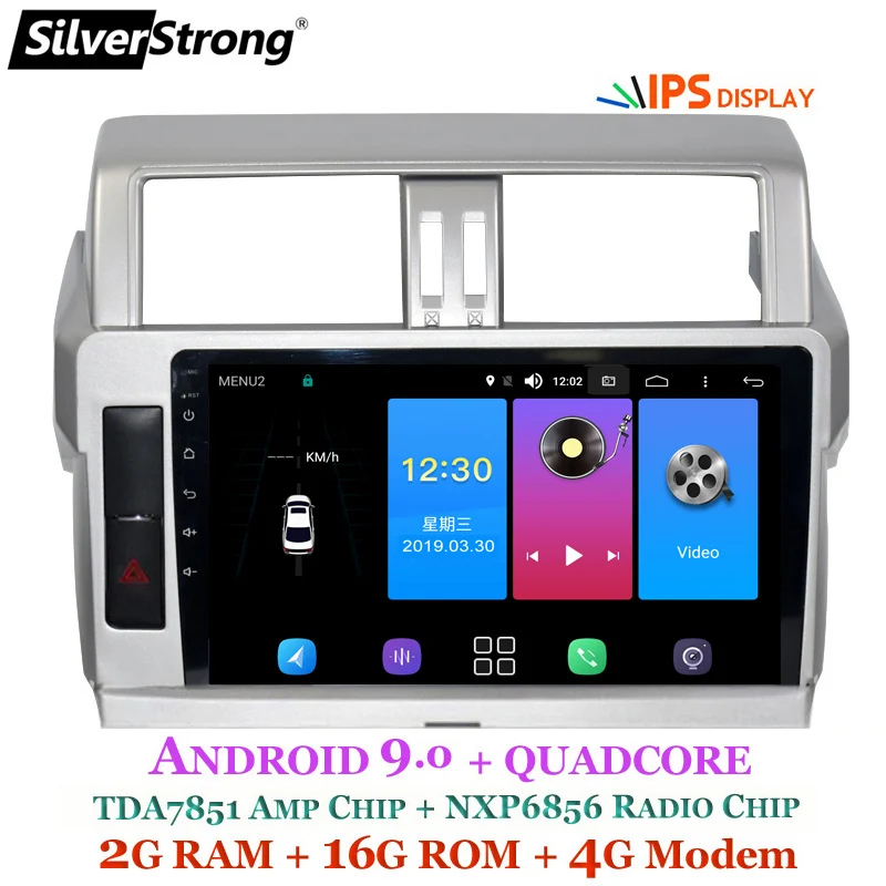 Discount SilverStrong IPS 10inch Android9.0 4G modem Car GPS for Toyota Prado 150 LC150 GPS 2014 2015 2016 2017 Android no DVD 1