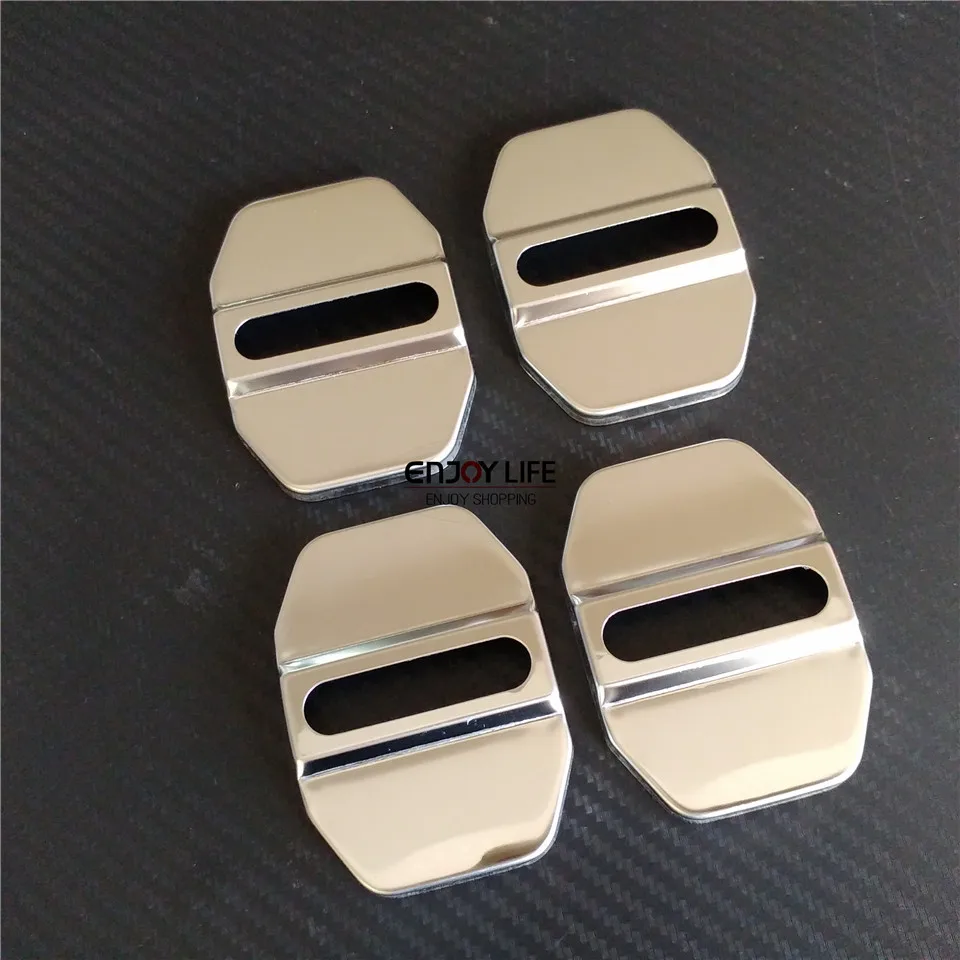 

4pcs Stainless Steel Car Door Lock Buckle Striker Cover Sticker For Mercedes S Class W222 C217 2013-2016