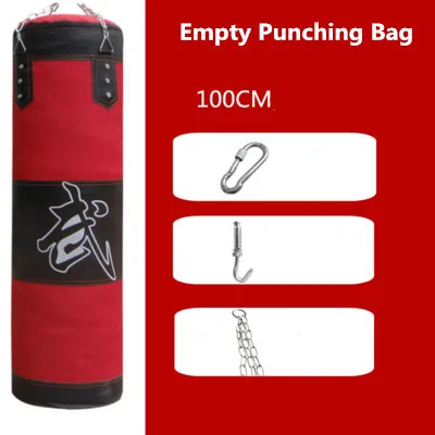 60-120 см Training Фитнес ММА бокс сумка крючком Висячие Сако де boxe Kick Fight сумка Sand Мешок Punch боксерский мешок пустой песком - Цвет: Красный