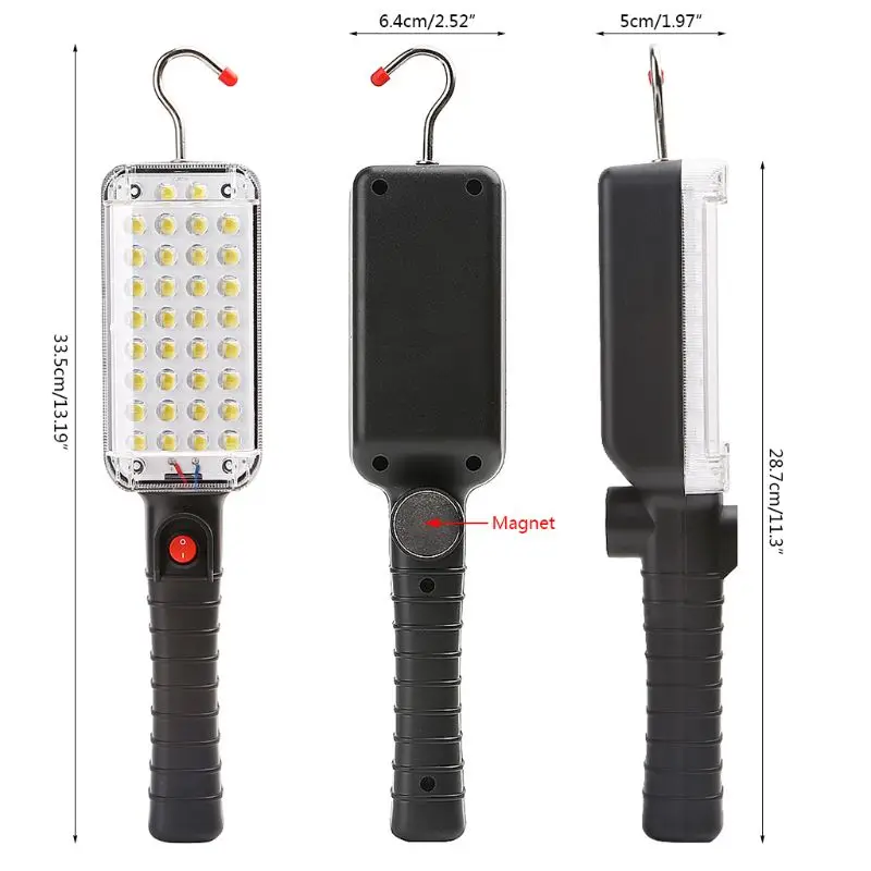 LED Work Light Portable USB Rechargeable With Magnet & Hook 34 LE