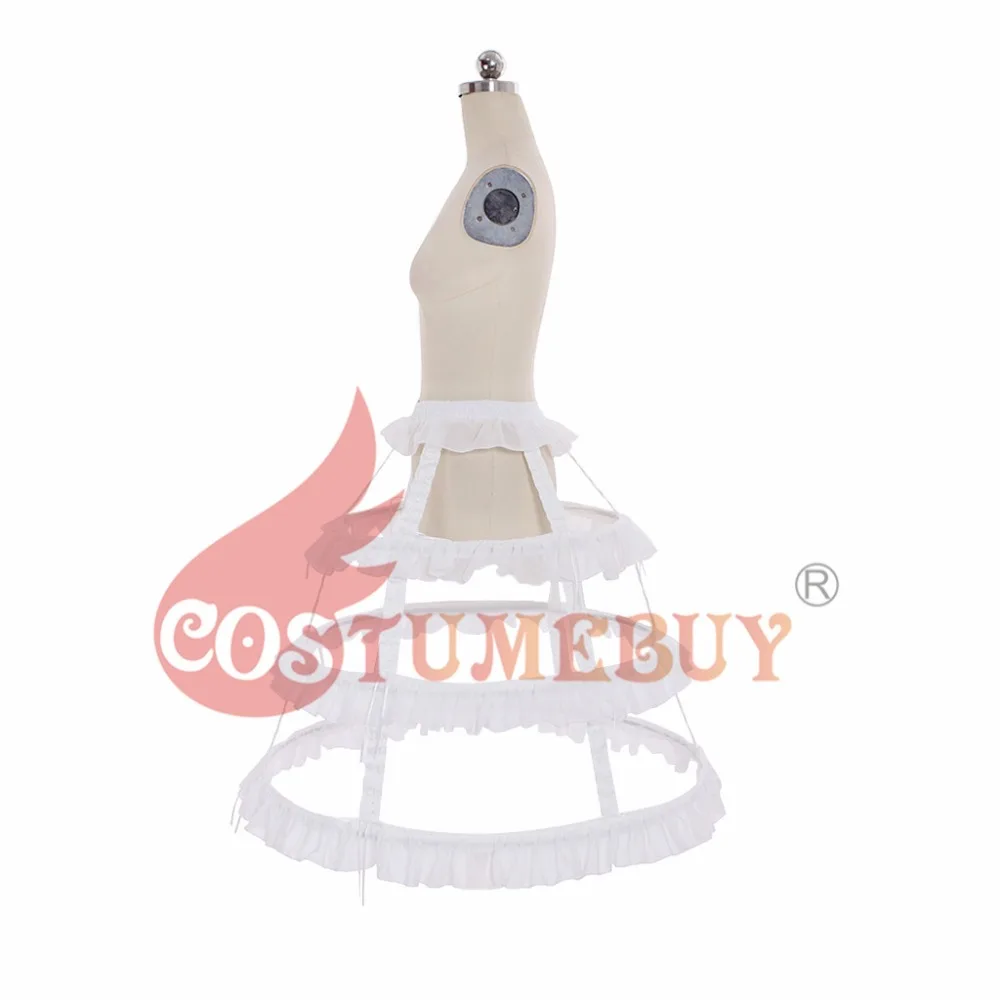 Costumebuy Лолита Готическая Нижняя юбка 68 см длина нижнее белье 3 кольца кружево клетка для женщин Свадебные балетные Паньер юбка кэжуал