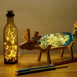 Новинка деревянная + Стекло бутылки Desktop украшения творческий USB powered 3D лампа ночник, для дома декоративное освещение для дома